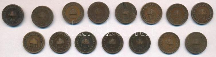 1895KB-1909KB 2f Cu (15x) ebből 9xklf évjárat T3,3-