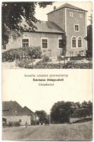 Diósjenő, Izraelita szünidei gyermektelep, utcakép + 1917 Diósjenő M.Á.V. pecsét