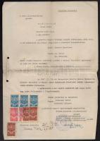 1869-1953 Kis vegyes okmány tétel: számlák, anyakönyvi kivonat, stb., összesen 12 db