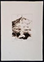 Váczi András (1967- ): Repülő, rézkarc, papír, jelzett, számozott (3/5), 15,5×12,5 cm