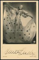 Anny Ondra (1902-1987) cseh színésznő, a box világbajnok Max Schmeling felesége aláírt képeslap / Autograph signed postcard from the wife of Max Schmeling box champion.