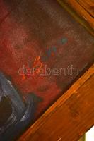 Olvashatatlan jelzéssel: Bibliai jelenet. Olaj, falemez, keretben, 76×116 cm