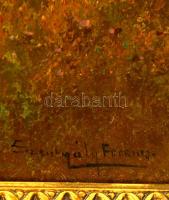 Szentgály Ferencz (?-?): Patak part. Olaj, vászon, jelzett, sérült keretben, 50×60 cm