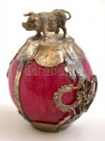 Rodonit gömb malacos fém foglalatban, m: 4,5 cm