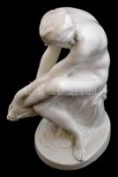 Kisfaludi Stróbl Zsigmond (1884-1975): Fürdés után. fehér mázas porcelán, jelzett, hibátlan, m: 29 c...