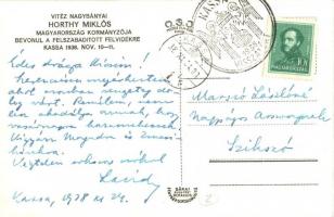 1938 Kassa, Kosice; bevonulás, Horthy Miklós, Purgly Magdolna / entry of the Hungarian troops, So. S...