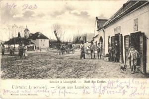 Lozornó, Losorn; utcakép, üzletek / street view with shops