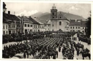 1938 Rozsnyó, Roznava; bevonulás / entry of the Hungarian troops, '1938 Rosznyó visszatért' So. Stpl. (fl)