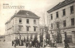 Újvidék, Novi Sad; Cs. és kir. 6. gyalogezred laktanya / Kaserne des K.k. Inf. Reg. No. 6. / military barracks (kissé ázott / slightly wet damage)