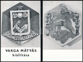 Varga Mátyás (1910-2002): 5 db aláírt linómetszet üdvözlő kártyán. Aláírtak, hozzá két meghívó
