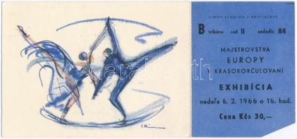 1966 Majstrovstvá Európy v Krasokorculovaní. Exhibícia v Bratislave / European Figure Skating Championship in Bratislava, entrance ticket