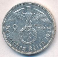 Német Harmadik Birodalom 1938A 2M Ag "Hindenburg" T:2 
German Third Reich 1938A 2 Mark Ag...