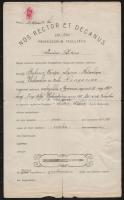 1940 2 db Pécsi Jogi kari igazolás a dékán és rektor aláírásával
