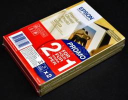 2 csomag Epson Premium fotópapír, 2×40 db, 10×15 cm
