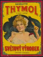 cca 1930 Thymol krém litho címke 11x13 cm