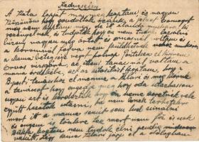 1944 A tabi zsidó templom udvarán felállított gettóból feladott levelezőlap / Letter from the ghetto...