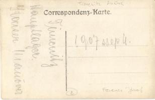 1907 Timenitz Hauptlager, Kaiser Manöver / Franz Joseph and cavalry offivers' training. Atelier...