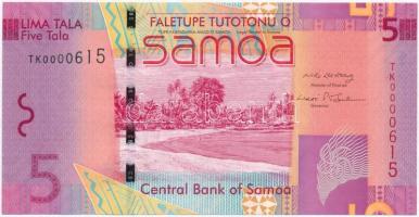Szamoa 2008. 5T alacsony TK0000615-ös sorszámmal T:I Samoa 2008. 5 Tala with low TK0000615 serial number C:UNC