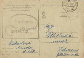 1944 Hosszúpihenő...! Tábori Postai Levelezőlap / WWII Hungarian Feldpost (EK)