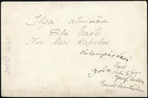 1936 Kolompár Laci Gipshy Band, fotó, a hátoldalon a zenekar tagjainak aláírásával, 12x18 cm