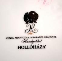 Hollóházi Szász Endre által tervezett kis tányér és hamutartó, matricás, jelzettek, apró kopásokkal,...
