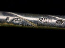 Díszes ezüst (Ag.) szedőkanál, jelzett, h: 18,5 cm, nettó 43,6 g