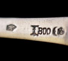 Díszes ezüst (Ag.) szűrőkanál, jelzett, h: 16 cm, nettó 46,3 g