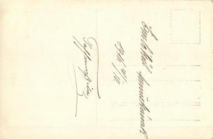 1916 Tengeri ütközet közben célt ért a torpedólöveg. Hátoldalon Tafferner Béla kapitány aláírása / K...