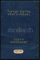 1963 Fényképes Izraeli útlevél, számos bejegyzéssel, okmánybélyegekkel, maszatos vászonkötésben/
19...