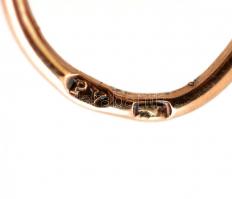 Arany (14 K) fülbevaló, csiszolt cirkonnal, jelzett, h:1,5 cm