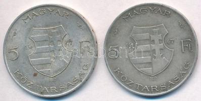 1947. 5Ft Ag "Kossuth" (2x) T:2,2-