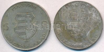1947. 5Ft Ag "Kossuth" (2x) T:2-,3