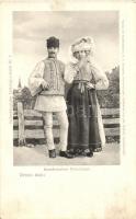 Román népviselet / Romänisches Brautpaar. Siebenbürgische Volkstypen-Karte Nr. 5. / Romanian folklore