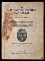 A magyar helyesírás szabályai. Bp.,1939, MTA. Hetedik, javított és bővített kiadás. Kiadói papírkötés, foltos borítóval.