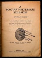A magyar helyesírás szabályai. Bp.,1939, MTA. Hetedik, javított és bővített kiadás. Kiadói papírköté...