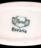 Bavaria virágmintás porcelán fogpiszkáló tartó, matricás, jelzett, kis kopásokkal, m: 6 cm