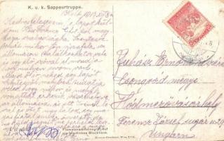 Cs. és kir. árkászcsapat. Lángvetőtámadás egy ellenséges faházikó ellen / K.u.K. Sappeurtruppe / WWI...