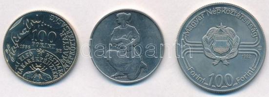 1981. 100Ft Ni "FAO I. - Világélelmezési nap" + 1982. 100Ft Cu-Ni "Labdarúgó Világbaj...