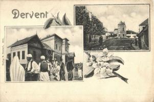 Derventa, Dervent; Novi Spitali, Gradska ulica / new hospital, street view, Floral, Art Nouveau (EK)