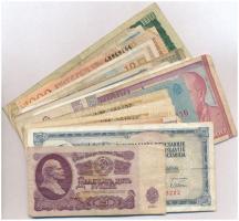 30db-os vegyes külföldi bankjegy tétel, közte Bosznia-Hercegovina, Csehszlovákia, Kína, Románia T:III,III- 30pcs of various banknotes, including Bosnia and Herzegovina, Czechoslovakia, China, Romania C:F,VG