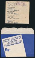 cca 1940 Budapest II. Római gyógyszertár receptboríték recepttel