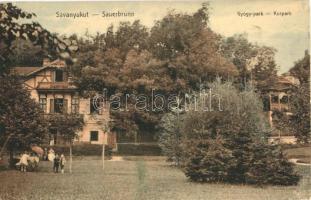 Savanyúkút, Sauerbrunn; gyógypark / Kurpark / spa park (b)