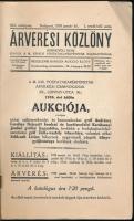 1938 Az Árverési Közlöny 19. évf. 1 rendkívüli száma benne az aukció részletei, árak,fotók,  Papírkö...