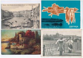 8 db főleg RÉGI képeslap; Bécs, Velence, Prága és három motívumlap közte II. Miklós cár / 8 mostly p...