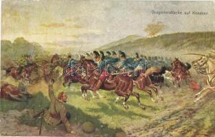 Dragonerattacke auf Kosaken / K.u.K. soldiers attack the Cossacks s: F. Höllerer