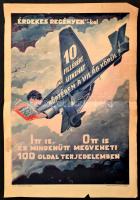 cca 1940 Érdekes regények grafikus reklámplakát 30x50 cm