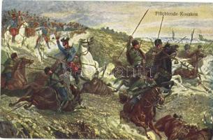 Flüchtende Kosaken / Cossacks, K.u.K. military art postcard