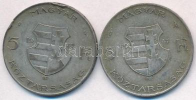1947. 5Ft Ag "Kossuth" (2x) T:2-,3