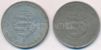 1947. 5Ft Ag "Kossuth" (2x) T:2-,3