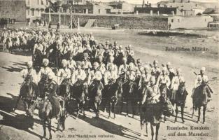 Feindliches Militär, Russische Kosaken auf dem Marsche / Hostile military, Russian Cossacks on the march